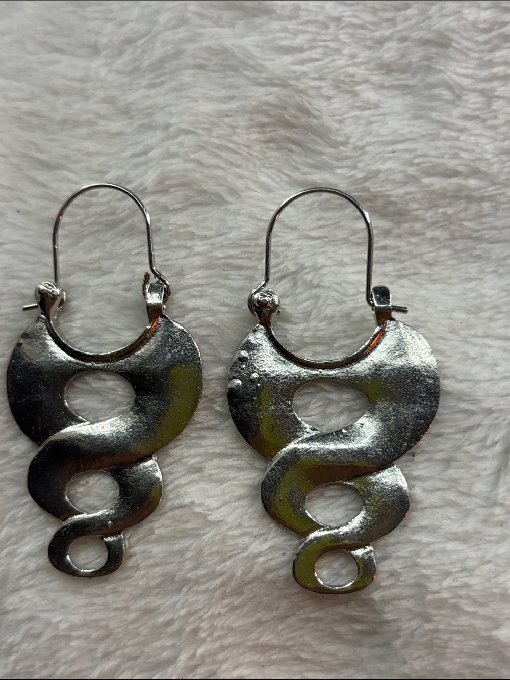 Silver Spiral Drop Vintage Earrings - Women Jewelry